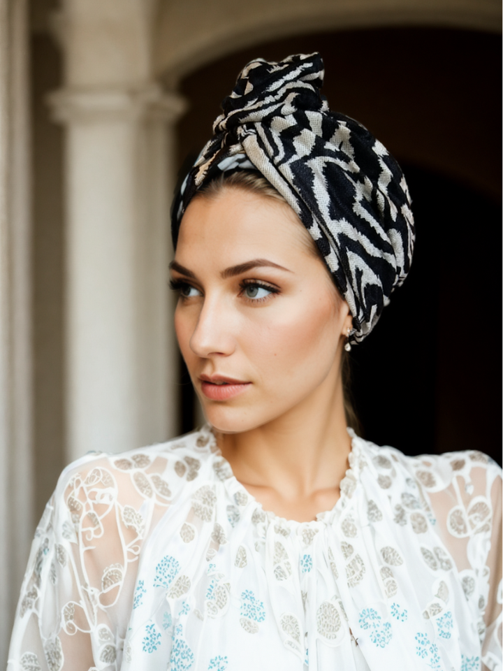 Zebra Flower Turban