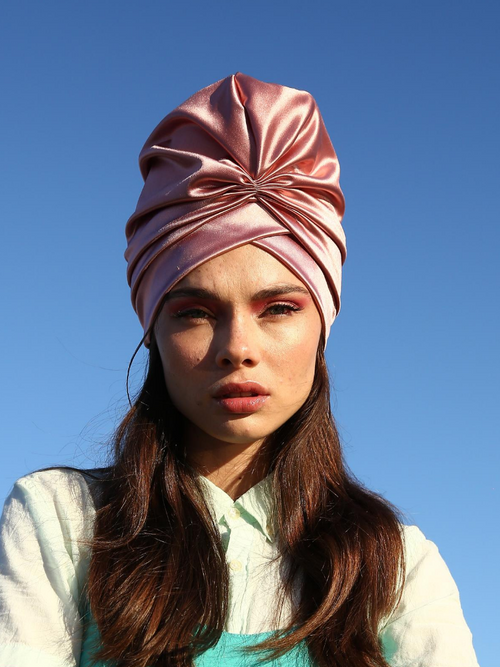 Shiny pink turban