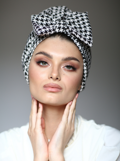 Pepita bow turban