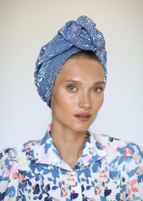 Party Turban in Light Blue