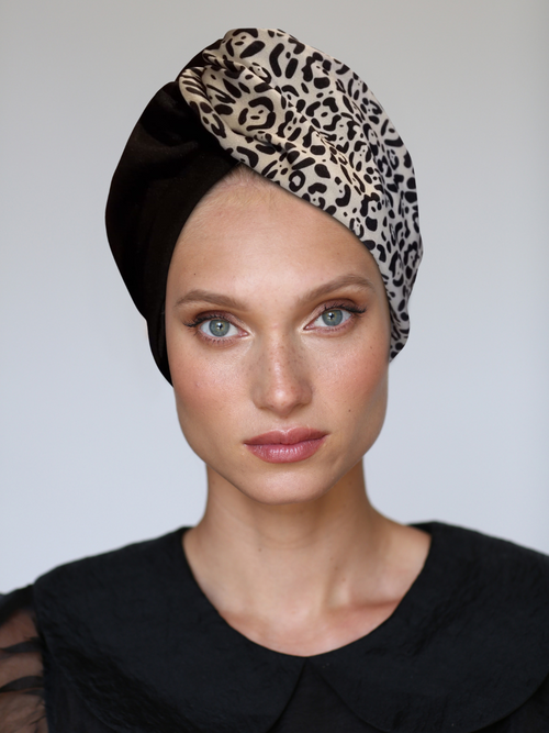 White leopard twist Turban - FREE