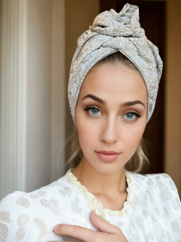 Silver Embroidered Turban