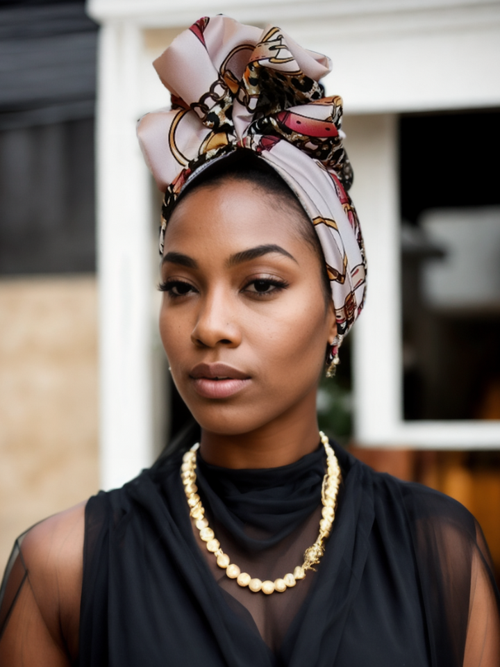 Pink Leopard Satin Turban