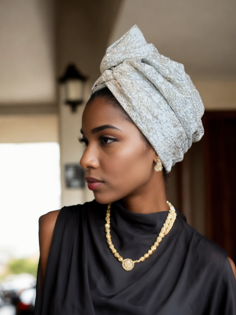 Silver Embroidered Turban