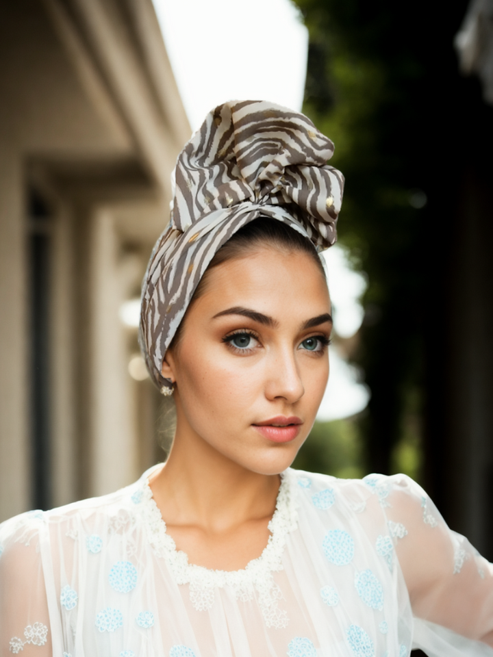 Light Zebra Turban