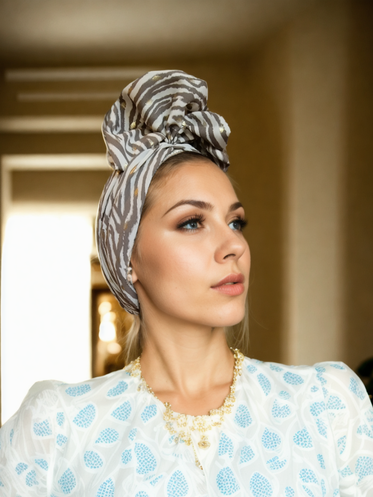 Light Zebra Turban