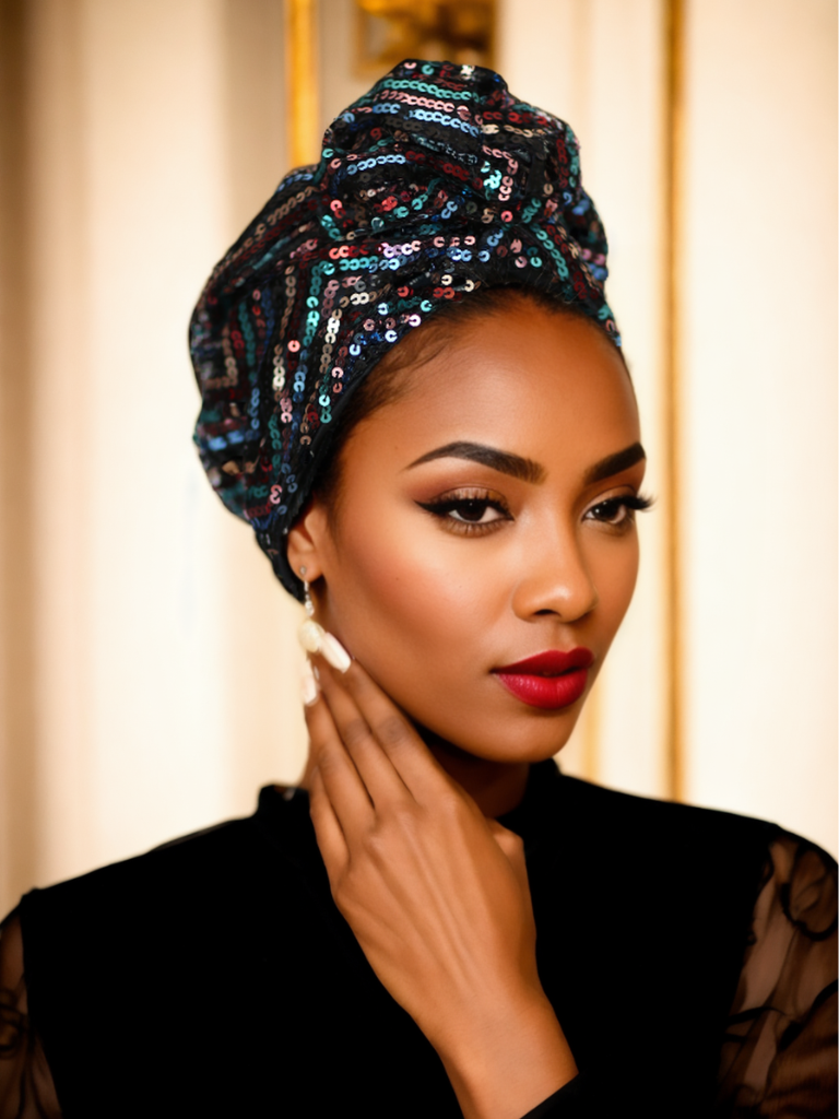 Elegant Nights Sequin Turban