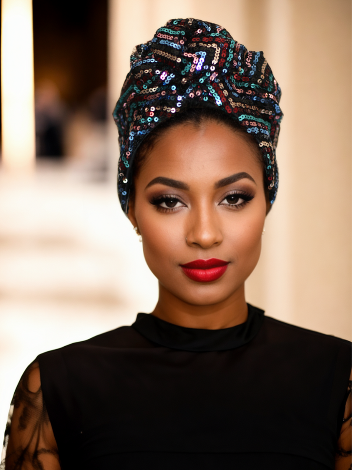 Elegant Nights Sequin Turban