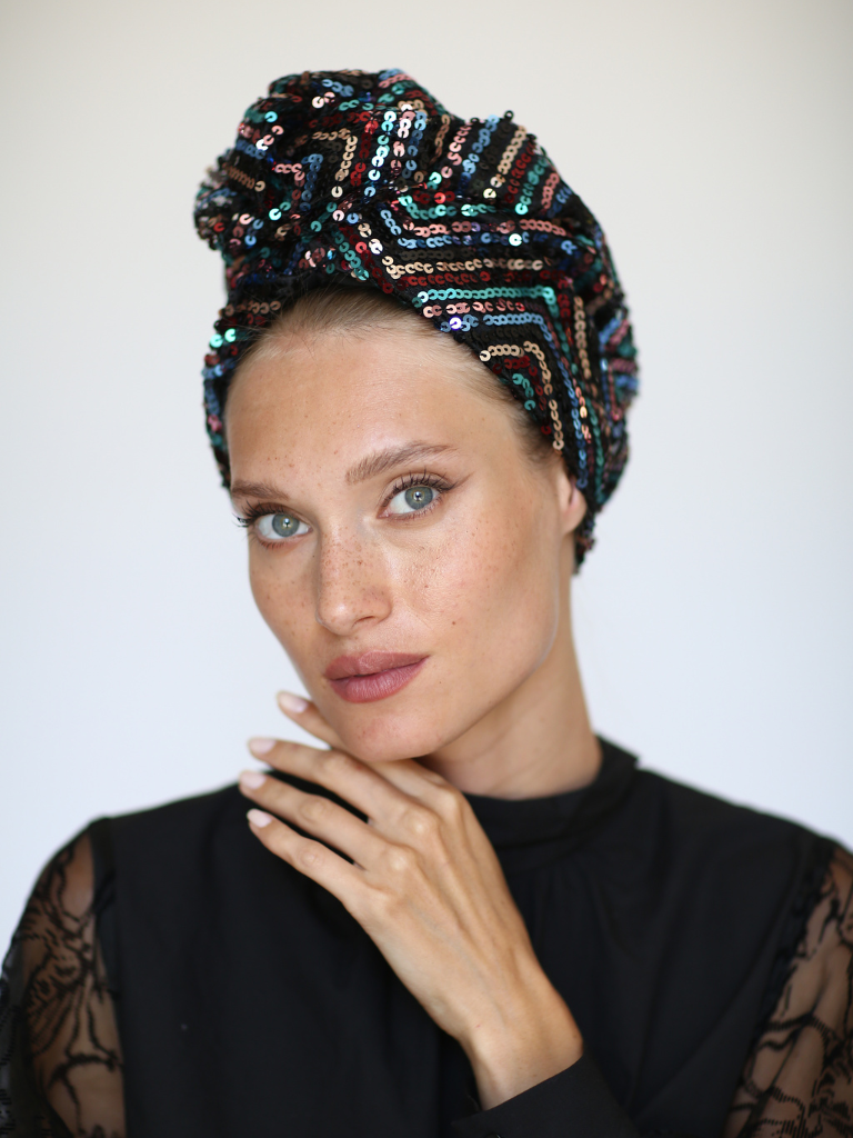 Confidence-Boosting Sequin Turban