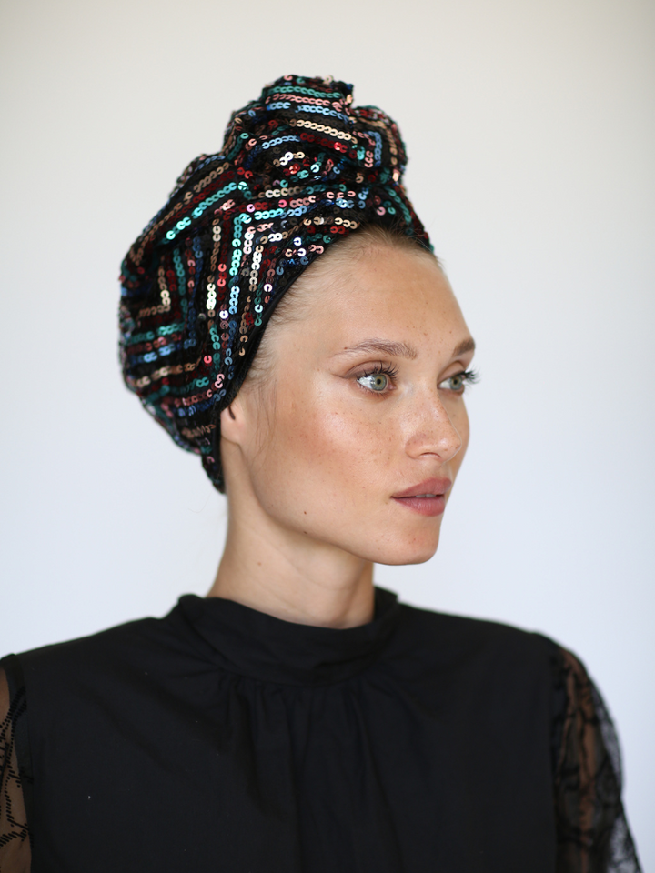 Confidence-Boosting Sequin Turban