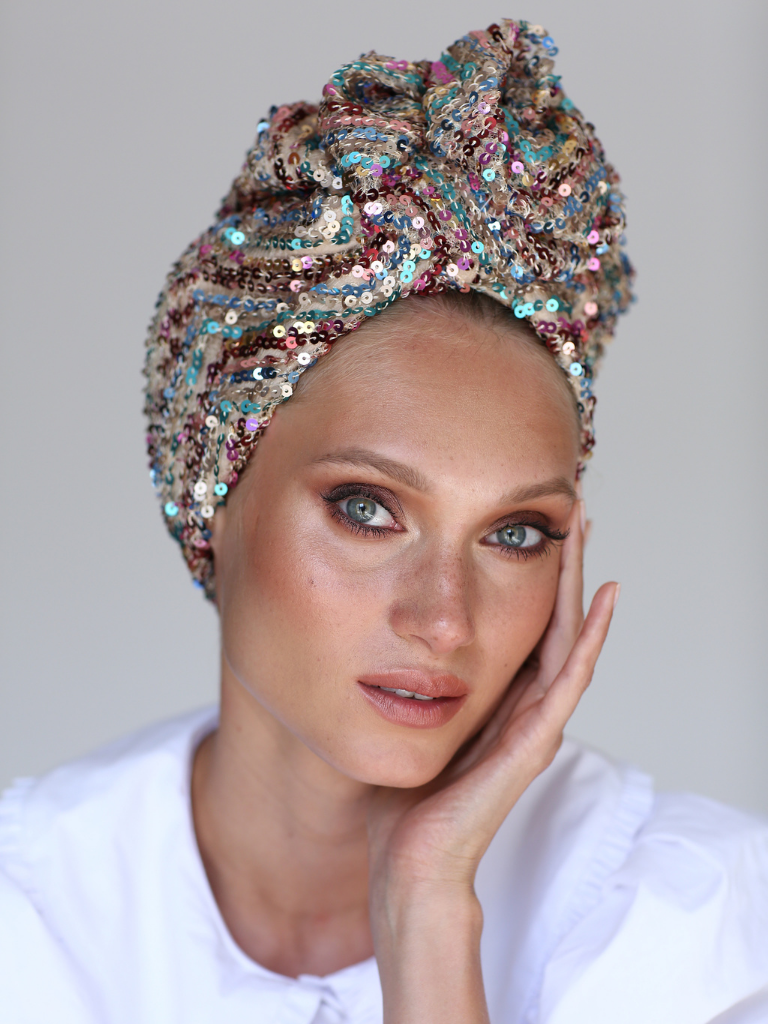 Confidence-Boosting Sequin Turban