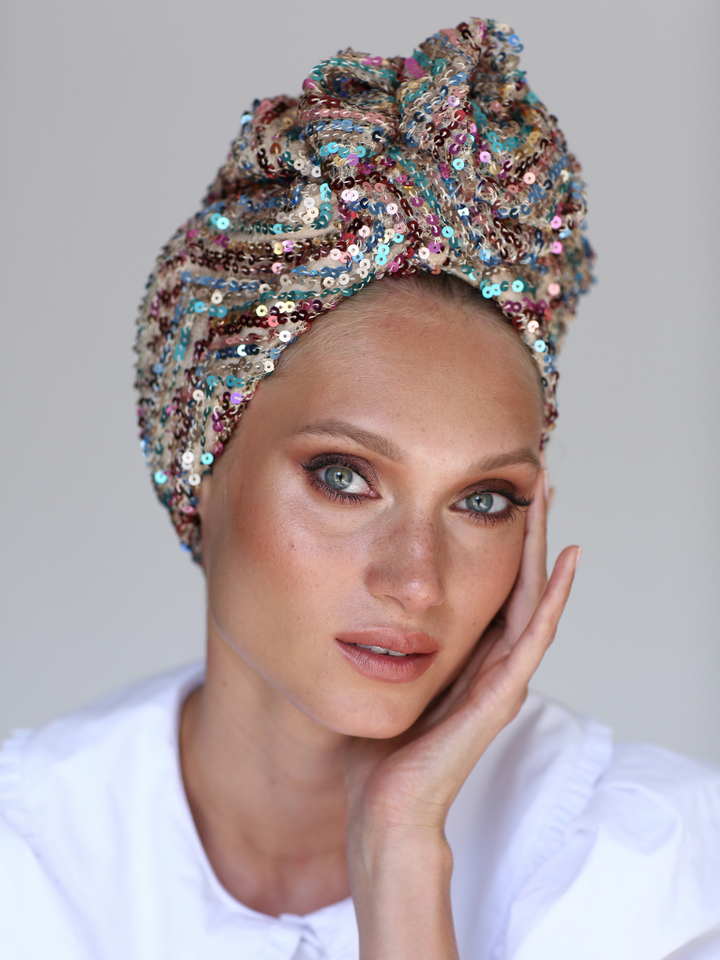 Confidence-Boosting Sequin Turban