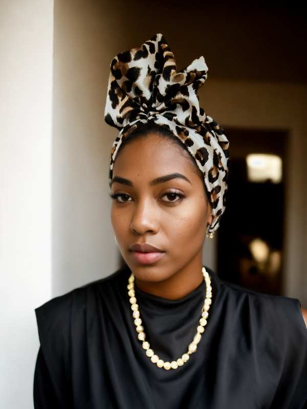 Luxury Leopard Turban Wrap