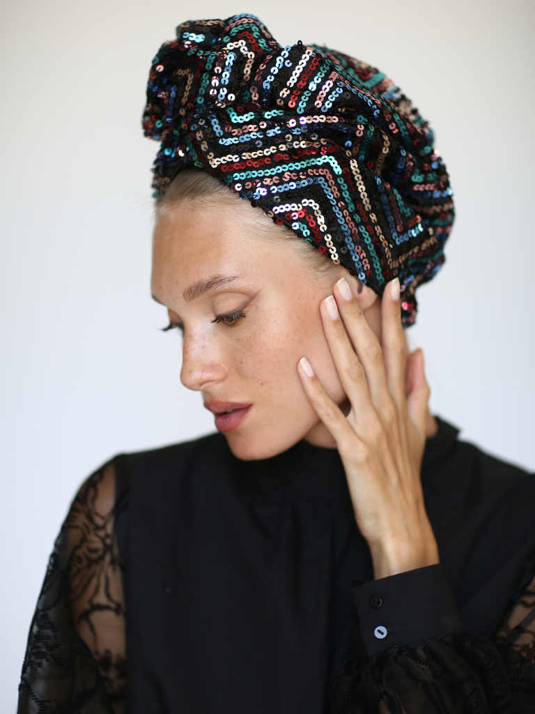 Confidence-Boosting Sequin Turban